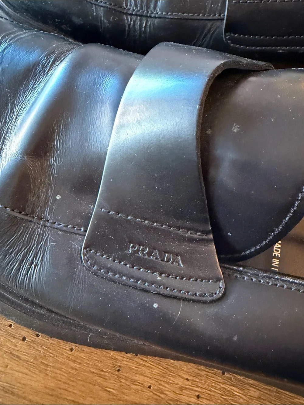 Prada Black Leather Men’s Slip-On Dress Loafers 11